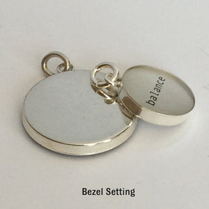 Gold 12mm Bezel Pendant
